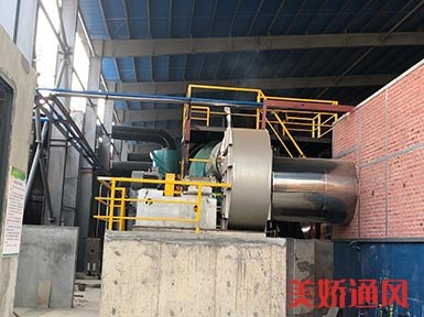 江西撫州隧道窯引風機現(xiàn)場安裝調試中