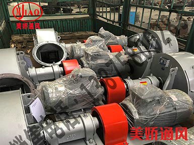 發(fā)往天津的火化爐尾氣風(fēng)機、冷卻風(fēng)機裝車發(fā)貨中